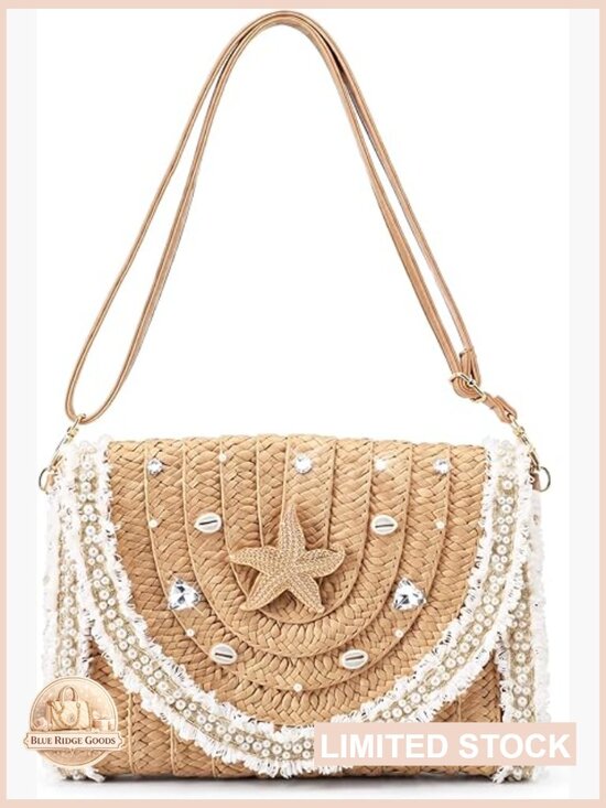 Handbags - Woven Mesh Handbag Straw Tote Crochet Summer Beach Purse Shoulder Bag Boho